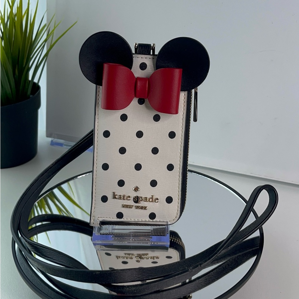 Kate Spade Polka Dot Minnie Mouse Card/ID Crossbody - Lanyard